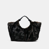 LILEE TOTE ESPRESSO FAUX FUR