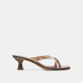 BREVEL VINYL WIDE HEELS DK BROWN JELLY