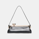 AMBRIAA SHOULDER BAG BLACK LEATHER