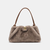 RAVEL SHOULDER BAG GREY FAUX FUR