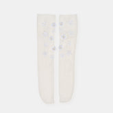 FLORAL CHIFFON SLOUCH SOCKS WHITE