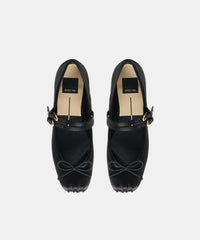 GIBSEN BALLET FLATS ONYX SATIN
