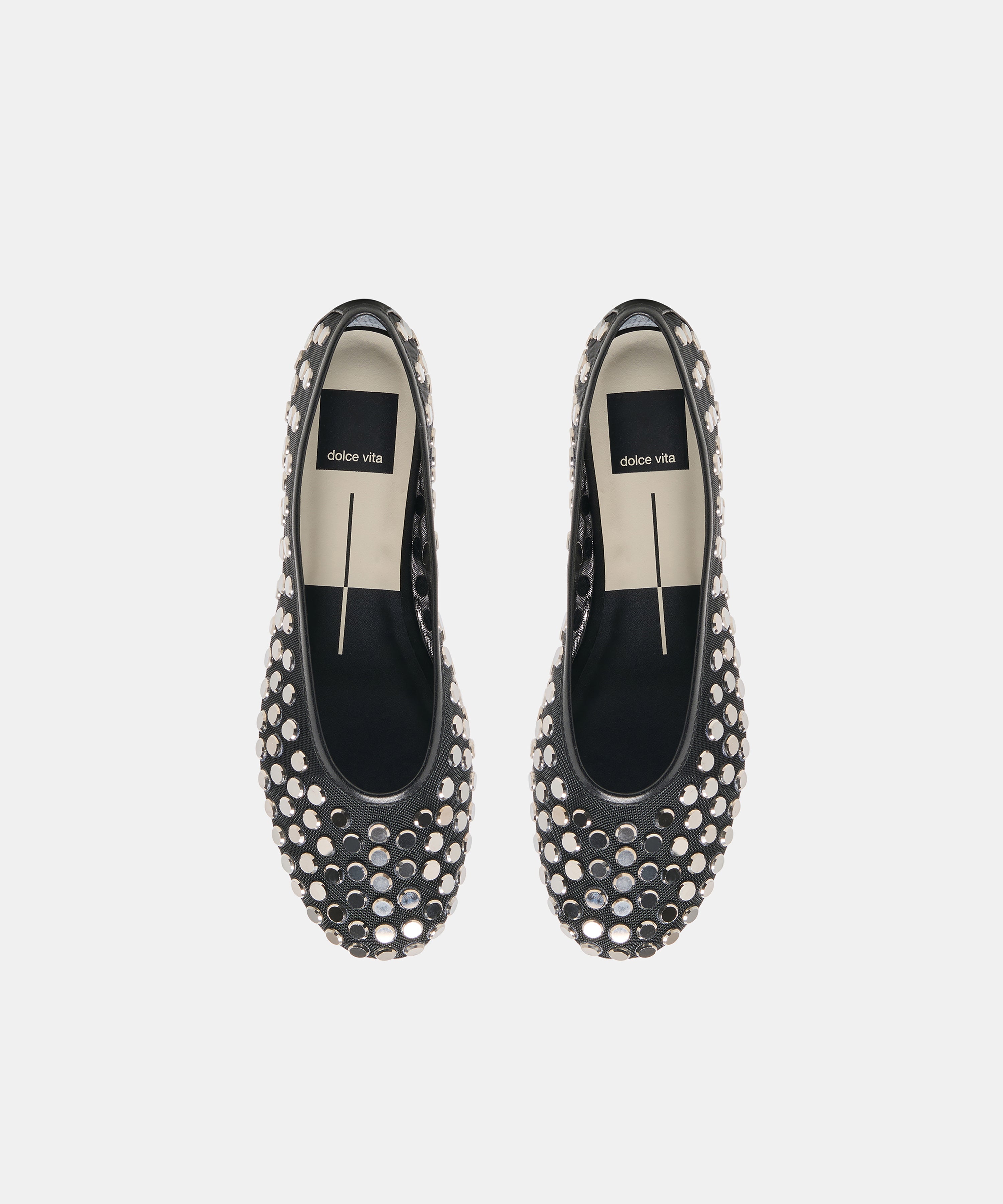 CALIA STUD BALLET FLATS ONYX MESH