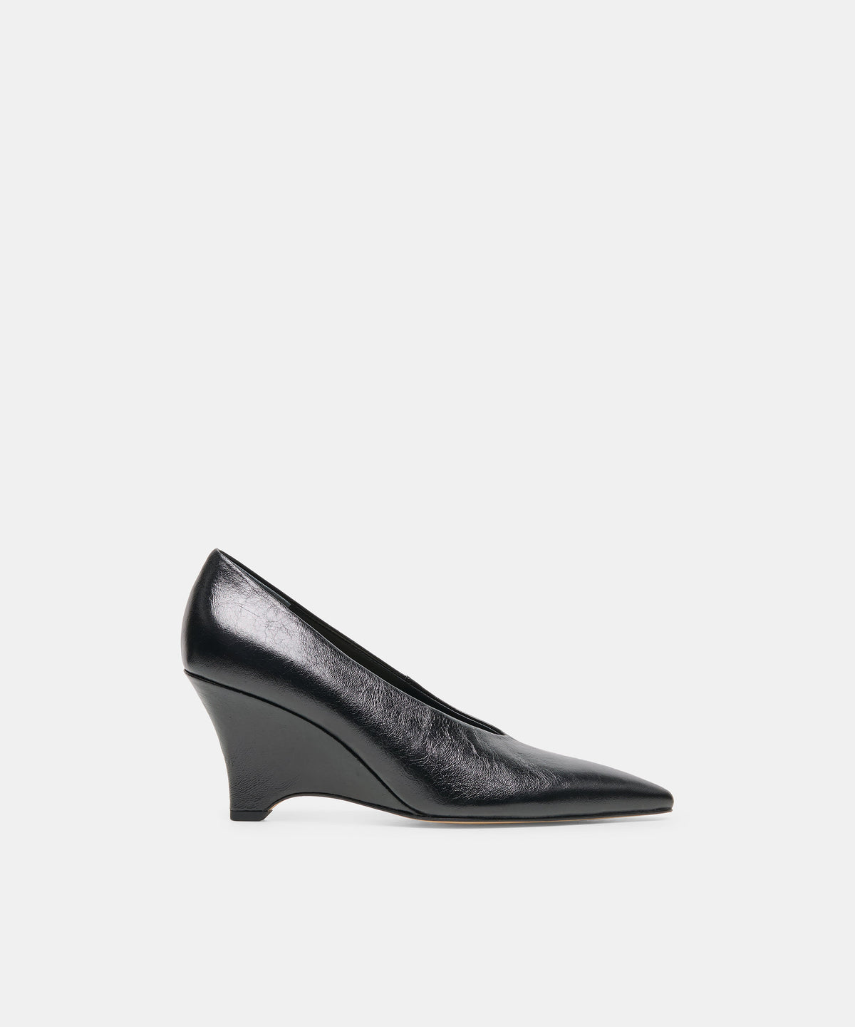 CAMERO WEDGES BLACK LEATHER